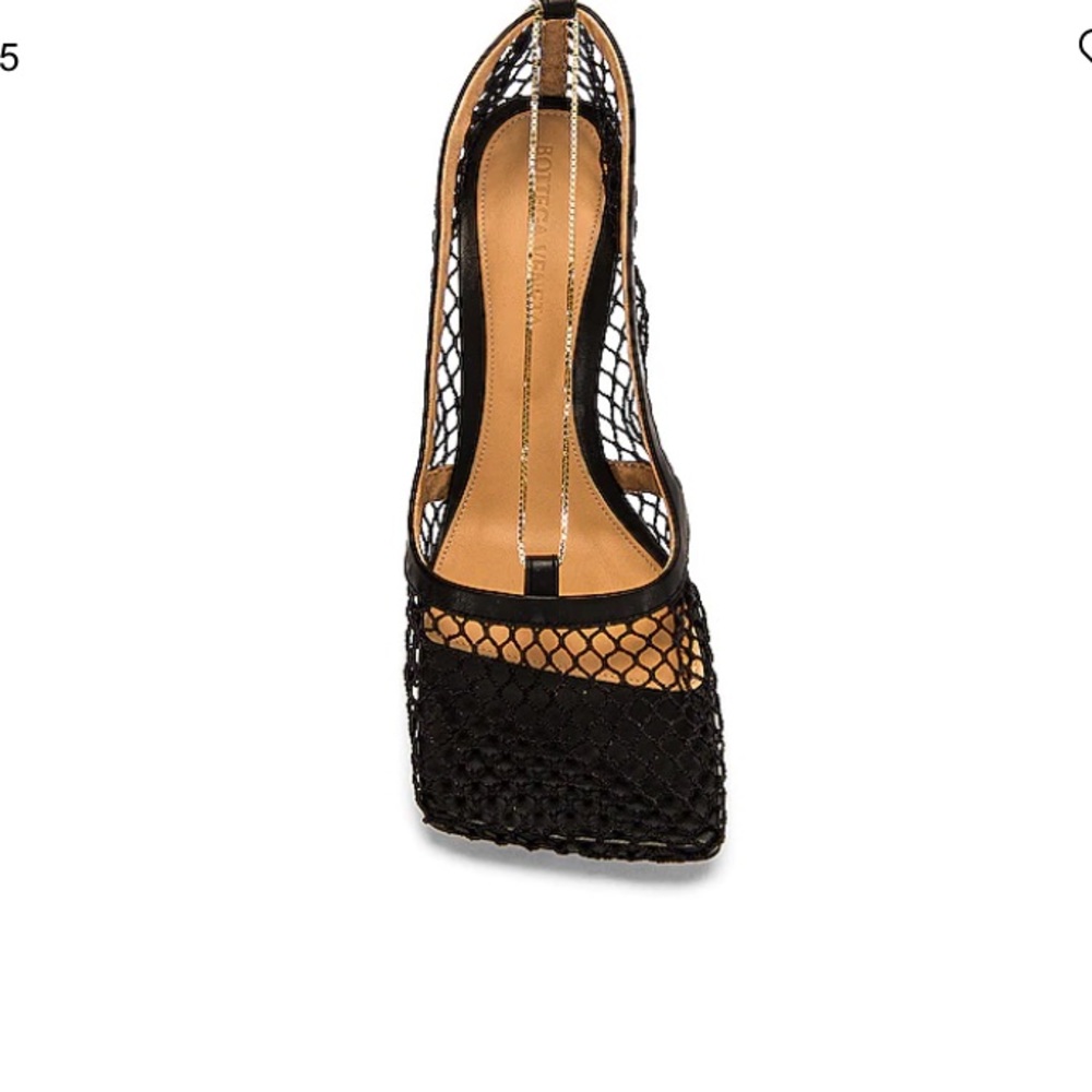 BOTTEGA VENETA MESH HEEL GOLD CHAIN FEATURE